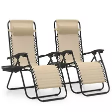 New ListingZero Gravity Chairs Set of 2 Outdoor Folding Patio Lounge Chairs for Outside ...