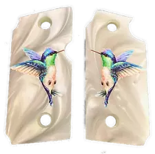 Grips For Sig Sauer P238 HD/UV Full color Mother of Pearl stunning Hummingbird