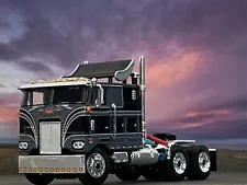 1/64 DCP BLACK/SILVER 352 PETERBILT COE W/ 110" SLEEPER & TURBO WING