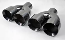 Dual 4" Quad Style Titanium Exhaust Tips Fits Audi S5 2008-2016