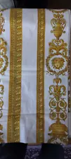 Vintage GIANNI VERSACE DUVET COVER QUEEN white and gold Medusa Head