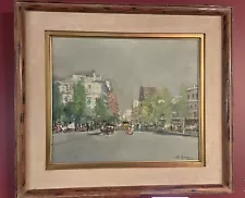 SALE ITALIAN OIL CANVAS PAINTING PARIS STREET SCENE MARIO MARESCA 1877-59ðº