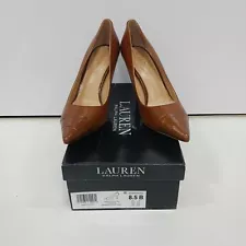 Lauren Ralph Lauren Women's Brown Pointed Croc Toe Heels Size 8.5B