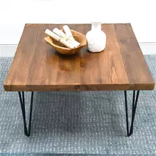 Rustic Square Old Pine Wooden Coffee Table Home Furniture for Living Room Decor