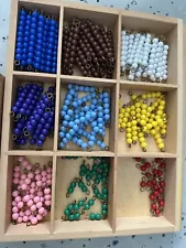 Montessori wood & beads educational items numerous/various pieces