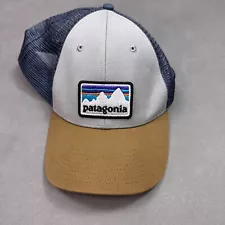 Patagonia Hat Cap Mens Snapback Brown Gray Shop Sticker Hiking Camp Trail Climb