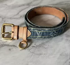 Louis Vuitton Denim Monogram Canvas Belt 80/32 Small