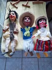 Group Of 3 Mexican Marionette Puppets