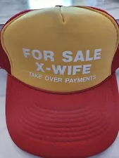 Vintage Funny Trucker Hat " For Sale X-WIFE " .. Mesh, Snapback