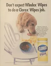 2002 Golden Retriever Dog Clorox PRINT AD Disinfecting Wipes High Chair VTG 00s