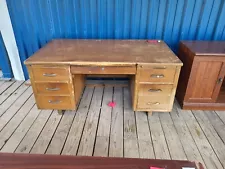 antique oak teachers desk