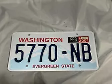 WASHINGTON EVERGREEN STATE License Plates 5770-NB BRAND NEW NEVER USED