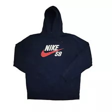 Nike SB Hoodie Sweater Men Large Pullover Logo Skateboard Kangaroo Pocket Blue