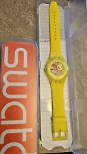 Swatch watch Yellow Lacquered SUOJ100 Unisex Skeleton