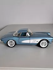 ERTL 1/18 Scale 1961 Chevrolet Corvette Silver Blue Diecast Car- NO BOX