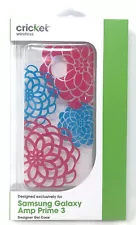 SAMSUNG Galaxy Amp PRIME 3 DESIGNER Gel Case FLORAL Clear Cricket Wireless NEW