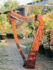 22 String harp SOLID ROSEWOOD Extra Strings & Carrying case Great for Teenagers