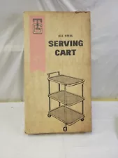 Gold Toledo Guild Tea Cart Service 3 Tier Serving Beverage Mid Century NEW Cosco