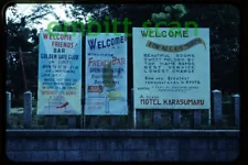 Original Slide, Signs for Golden Gate Club & French Bar in Kyoto Japan, 1950s