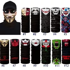 UV Protection Face Mask Skull Clown Joker Neck Gaiter Scarf Breathable Balaclava