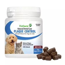 Vetnex Plaque Control Dental Chews for Dogs & Cats 100 chews - Liver/Salmon/Veg