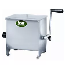 LEM Meat Mixer Manual Hand Crank Stainless Steel #654 Mighty Bite 20 lb Capacity