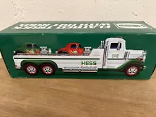 2022 Hess Flatbed Truck with 2 Hot Rods Lights & Sounds Loading Ramp with Box