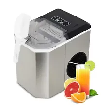 Renewed - Stainless Steel Portable Ice Maker Compact Countertop Ice Cube Machine