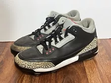 Nike Air Jordan 3 Black Cement Cleats Football 324822-061 Mens Sz 10. Read