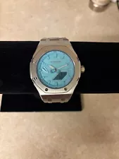 Custom Light Blue CasiOak G Shock W/ Royal Oak Bracelet