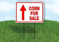 CORN FOR SALE STRAIGHT arrow red Yard Sign with Stand LAWN SIGN