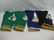 Vintage Worn Mismatched Heavily Worn Beat Up Hockey Socks w/ Stirrups Man Cave