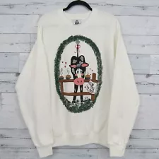 Vintage Cow Holiday Cow Pies For Sale White Long Sleeve Sweatshirt Size XL