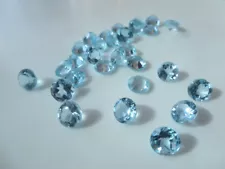 Natural Sky Blue Topaz Round Cut 3mm to 8mm Untreated Loose Gemstone for sale