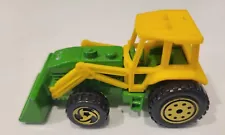 Vintage. 1991 Hot Wheels Green Tractor Front Loader Mattel