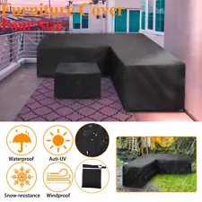 L Shape Furniture Cover Outdoor Garden Patio Rattan Sofa Waterproof Dustproof US