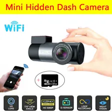 WiFi Mini Hidden Dash Cam Recorder Car Camera HD 1080P Car DVR G-sensor 32G Card