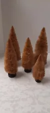 Primitive Taupe Bottle Brush Trees - Set of 5