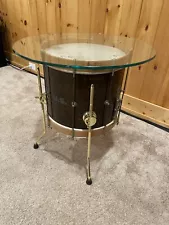 vintage drum table wood