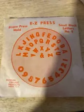 Vntg. 1951 E-Z Press Duncan Ceramic Press Mold - Sm. Block Letters #8 NEW