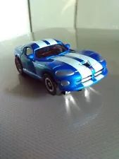 AUTO WORLD HO SLOT CAR MOPAR MUSCLE MAG '96 DODGE VIPER COVER CAR BLUE 2X WHITE