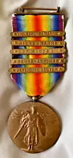 U.S. WW1 Victory Medal With 5 Clasps, Amazing Condition, See Pictures