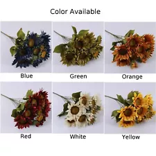 13 Heads Artificial Flowers Fake Sunflowers Plants For Wedding Garden Decortion