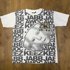 Jabbawockeez Dance Crew T Shirt Mens Small White Spellout All Over Print