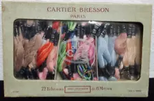 VTG CARTIER BRESSON PARIS EMBROIDERY THREAD 55 UNUSED SKEINS W/BOX n