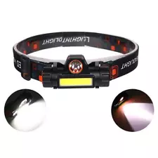 Head Torch Rechargeable SUPER BRIGHT COB Zoom Waterproof Flashlight USB P1I3