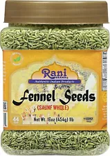 Rani Fennel Seeds (Saunf Sabut) Whole Spice 16oz (1lb) 454g PET Jar