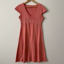 Toad & Co Rosemarie Dress Womens XS Salmon Cap Sleeve V-Neck Organic Cotton