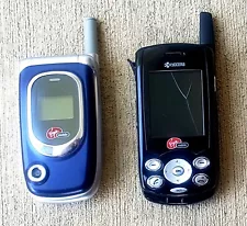 Lot of 2 Virgin Mobile Flip Phones | Kyocera | Audiovox