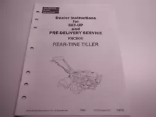 2002 Honda Instructions Set Up Pre Delivery Service FRC800 Rear Tine Tiller